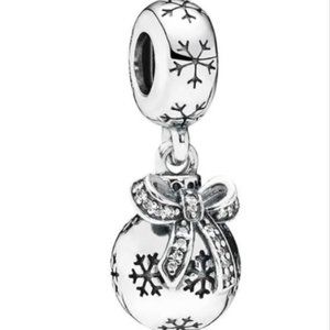 New Pandora S925 Authentic Snowflake Christmas Ornament Dangle Charm w/pouch
